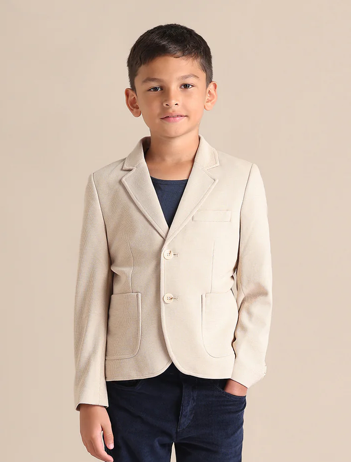 Boys Textured Pattern Blazer