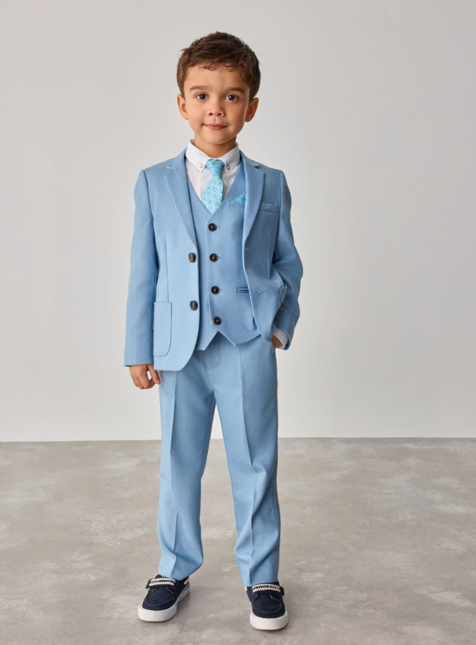 Regular Fit Blue Blazer 3-Piece Suit