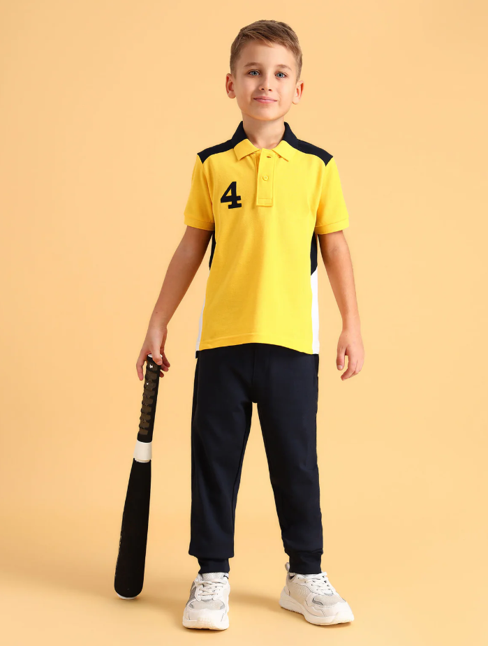Boys Cotton Printed Polo Shirt