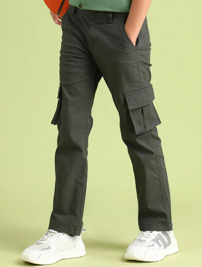 Boys Mid Rise Relaxed Fit Trousers