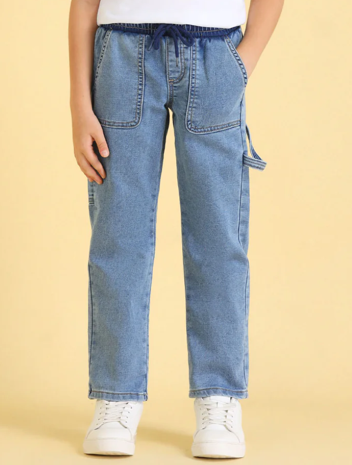 Boys Regular Fit Mid Rise Blue Jeans