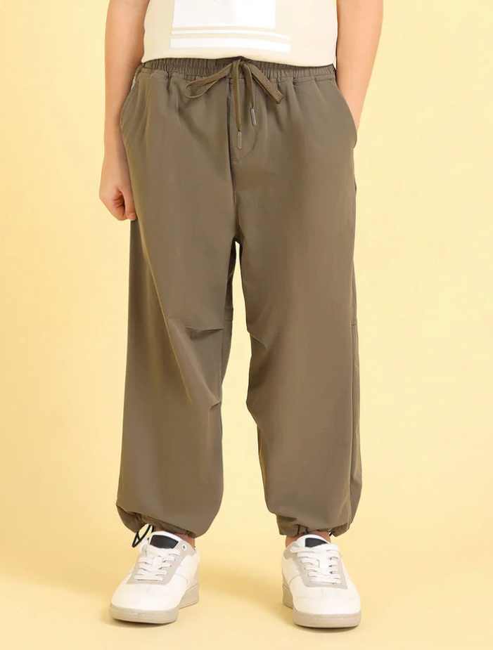 Boys Relaxed Fit Solid Trousers