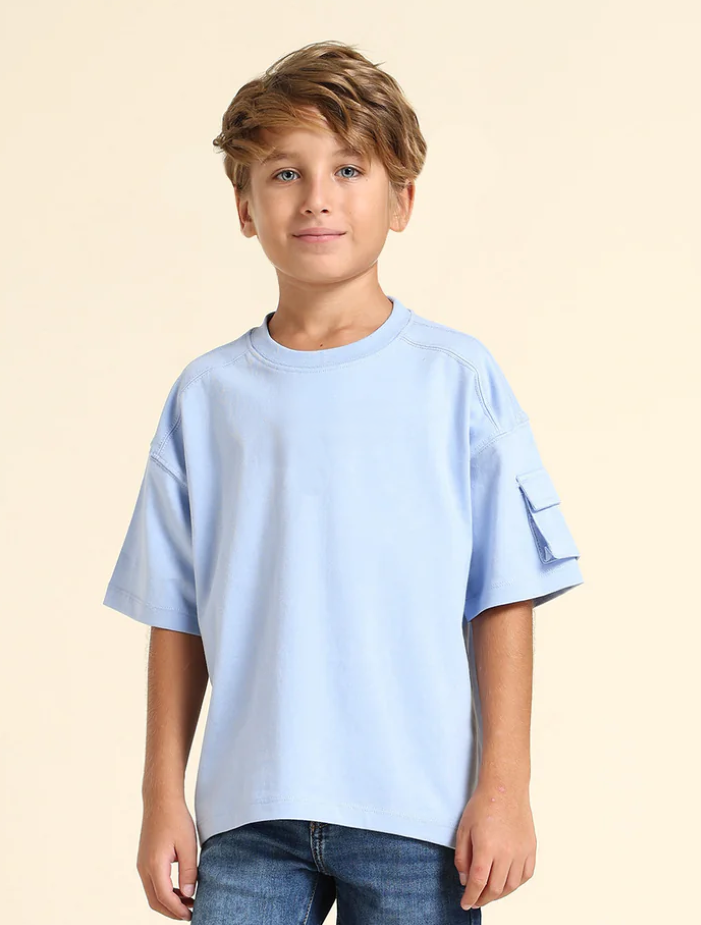Boys Regular Fit Solid T-Shirt