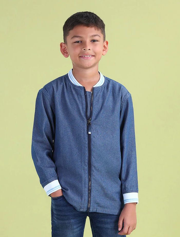 Boys Regular Fit Denim Shirt