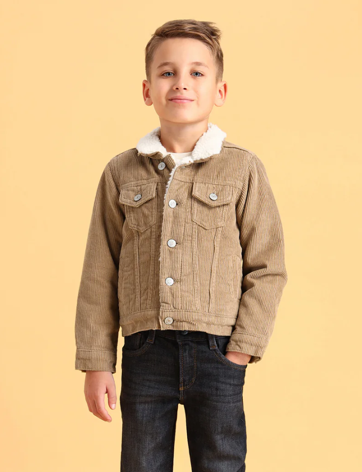 Boys Textured Cotton Regular Fit Jacket