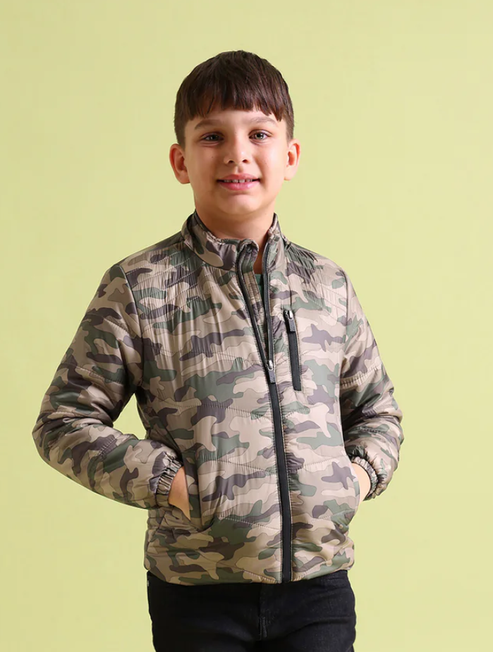 Detachable Hood Camouflage Padded Jacket