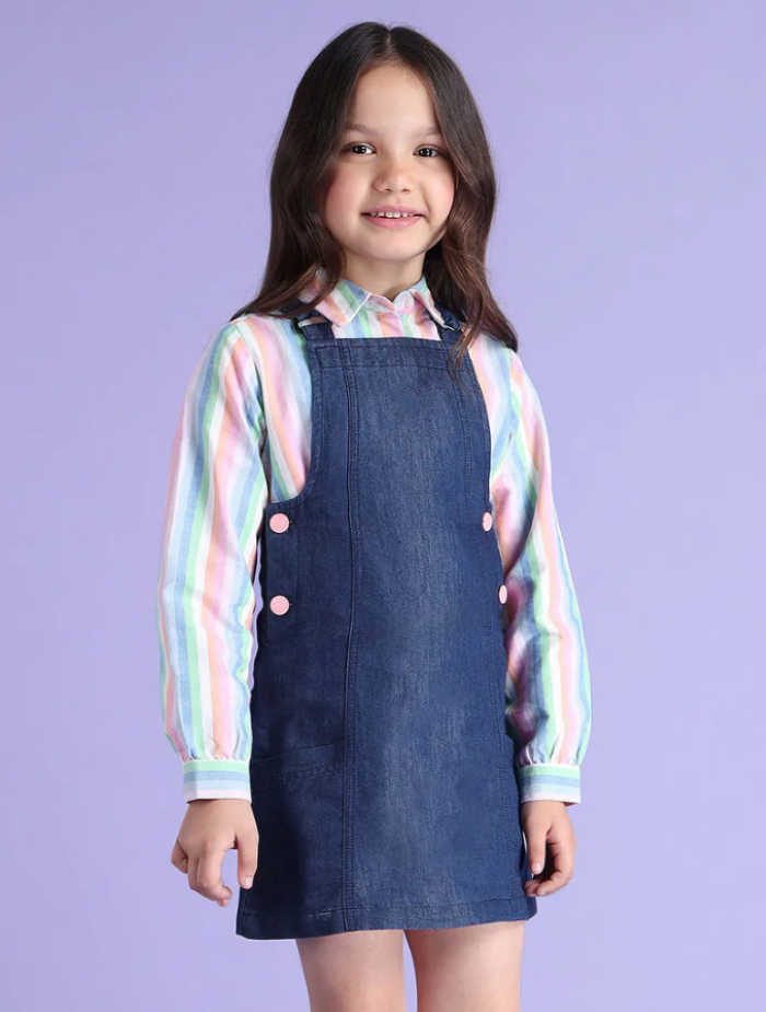 Girls Corduroy Dungaree Dress