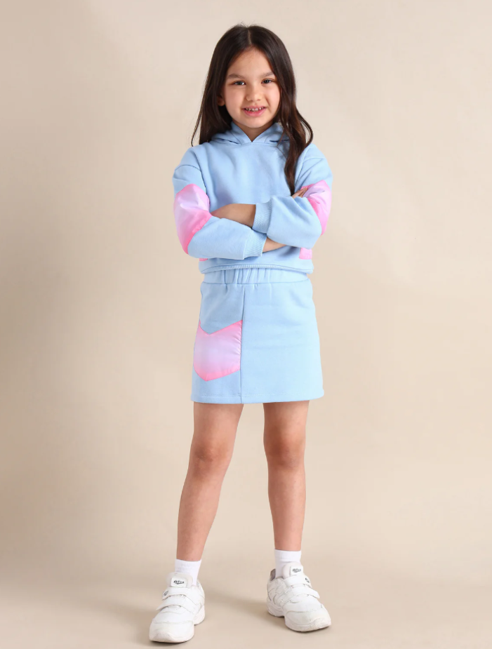 Girls Cropped Pullover Hooded Sweatshirt