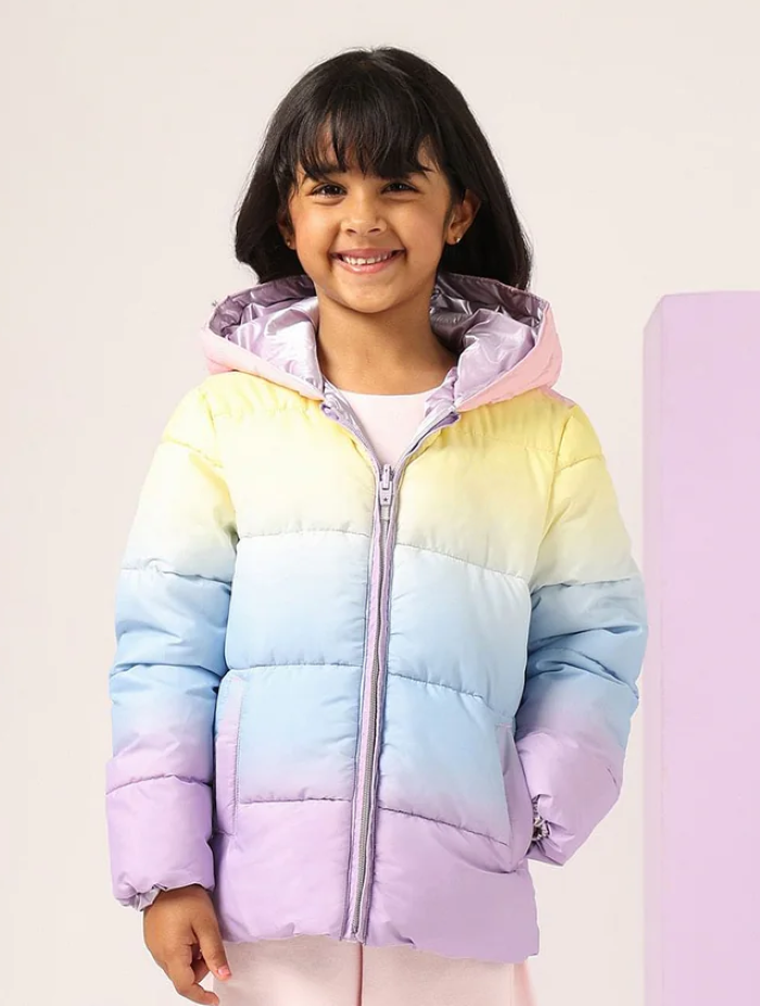 Girls Hooded Ombre Jacket