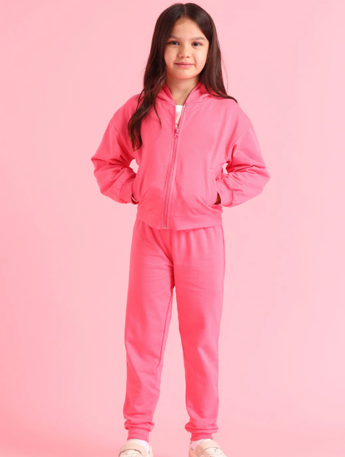 Girls Solid Regular Fit Sweatshirt