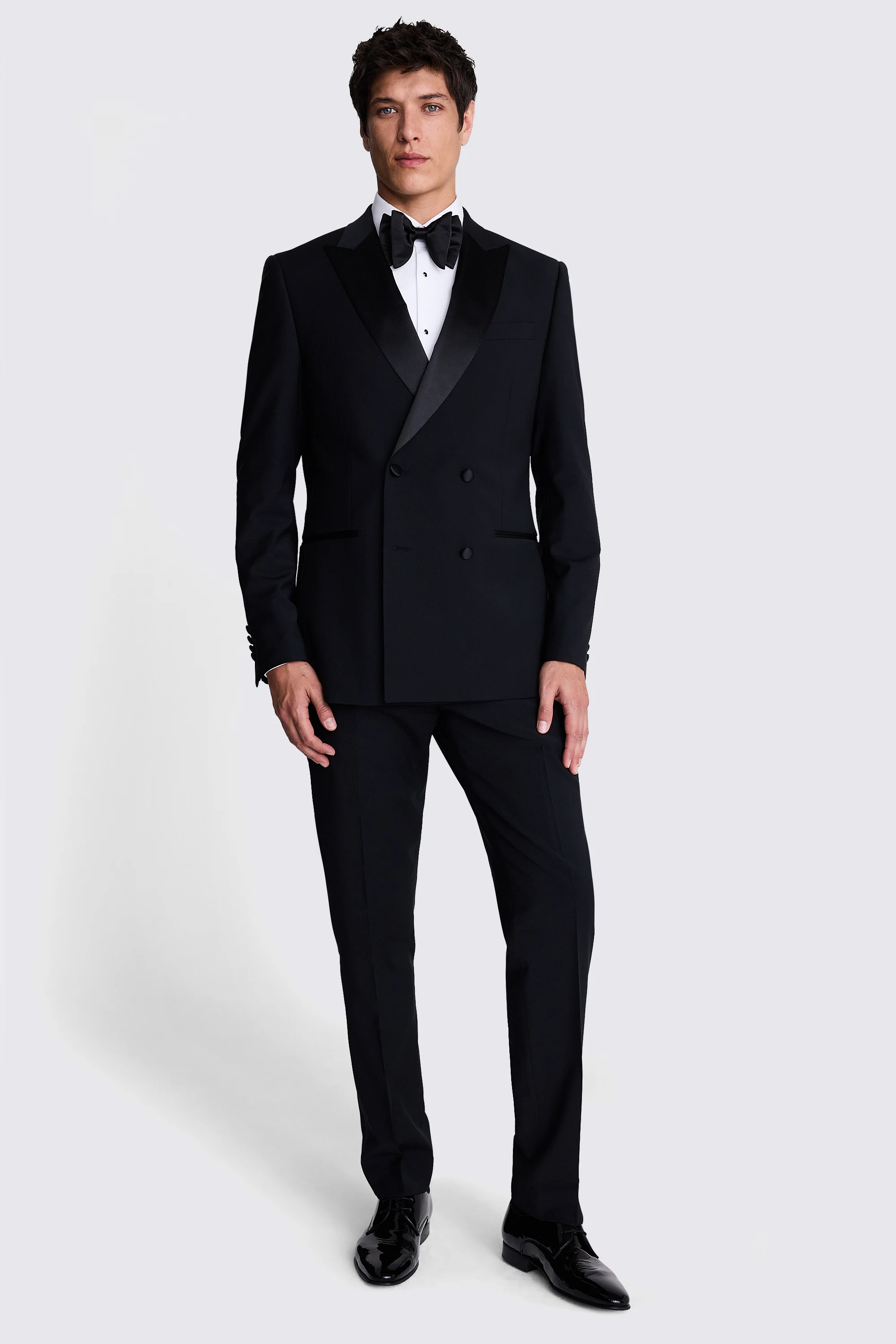 Slim Fit Black Double Breasted Tuxedo