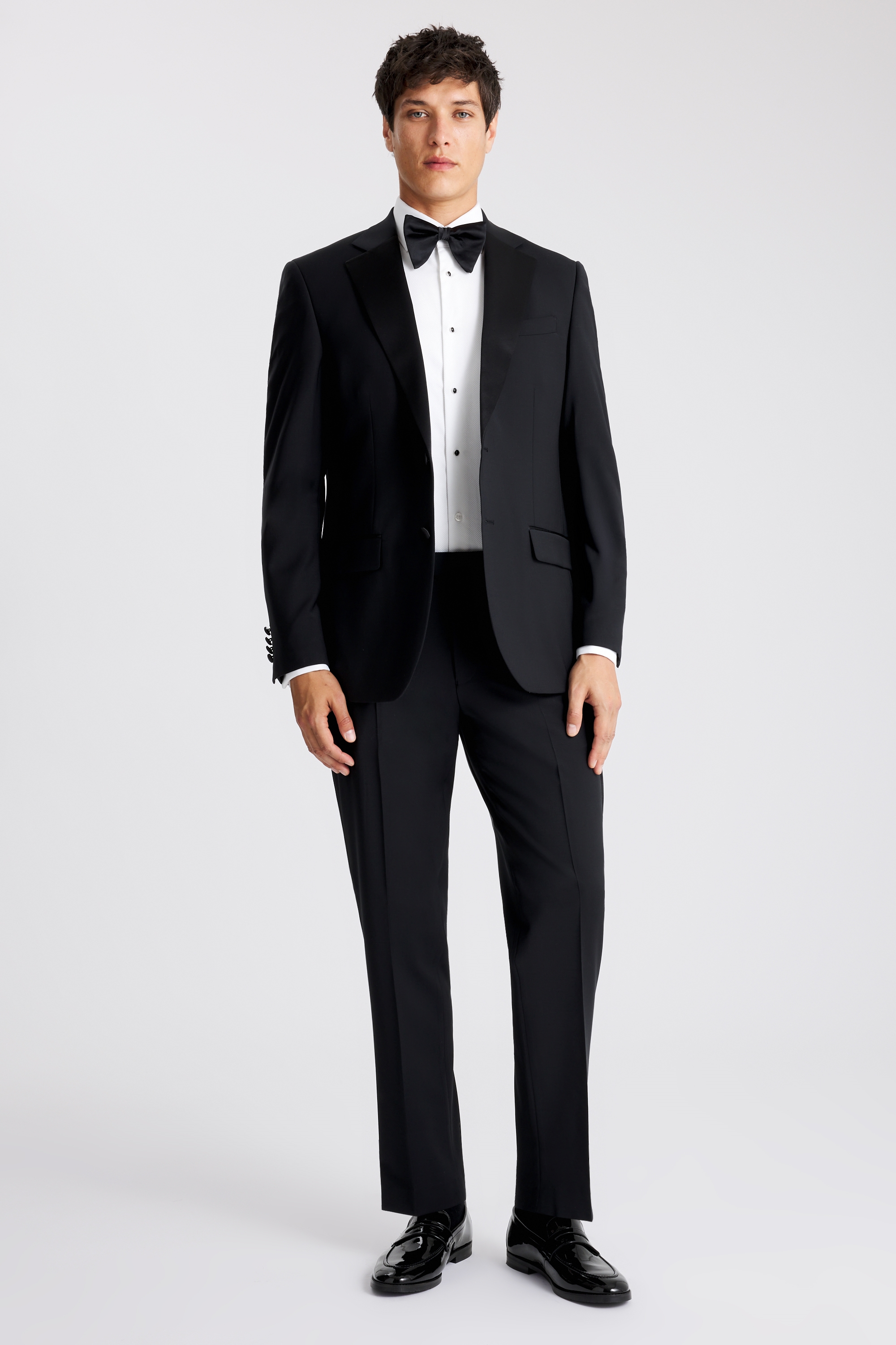 Slim Fit Black Notch Lapel Tuxedo-2