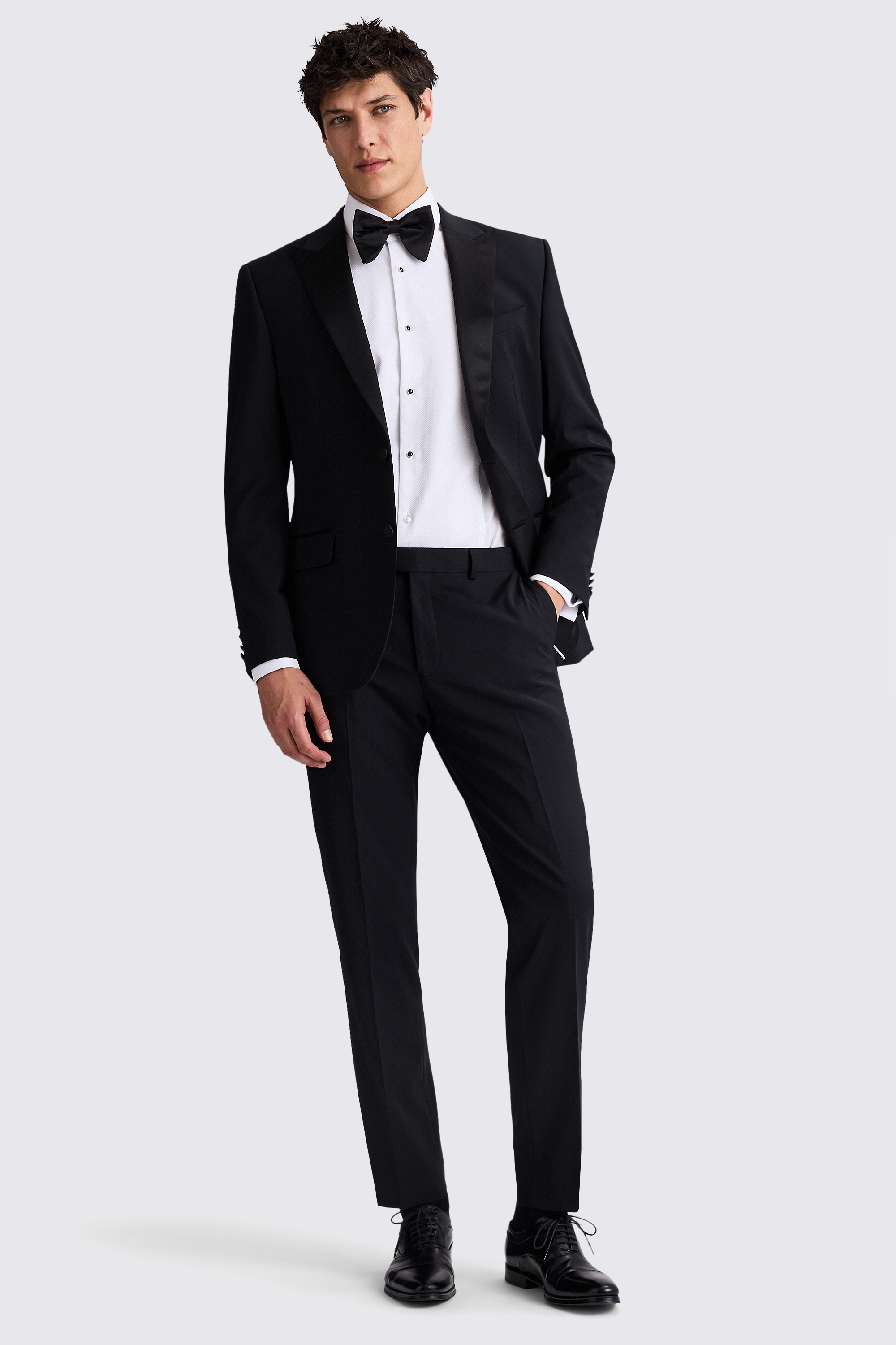 Slim Fit Black Peak Lapel Performance Tuxedo