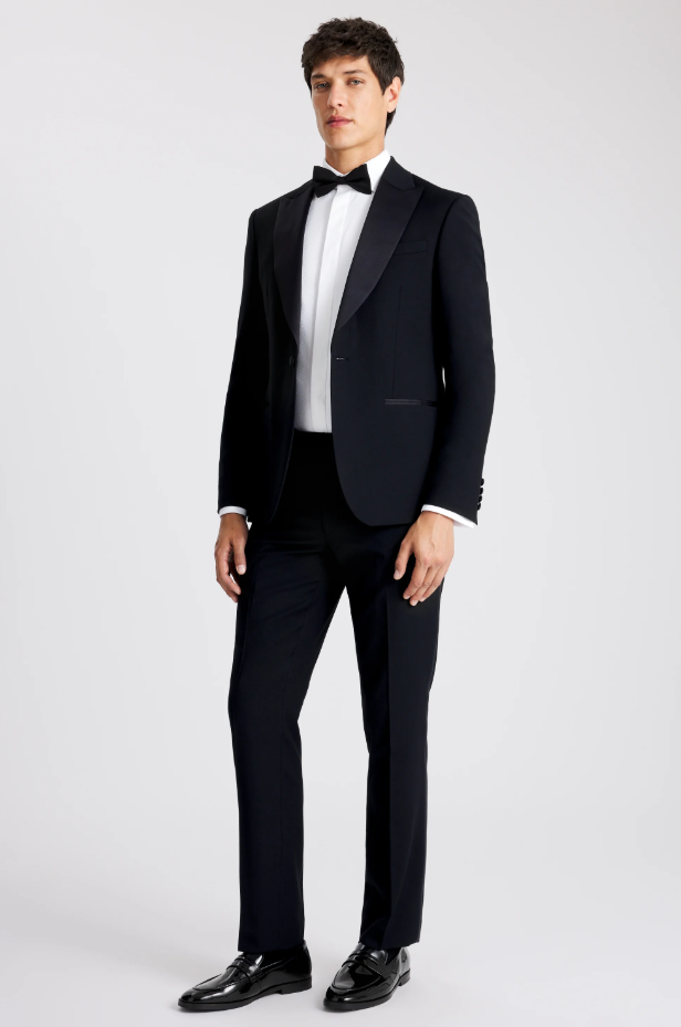 Slim Fit Black Peak Lapel Tuxedo