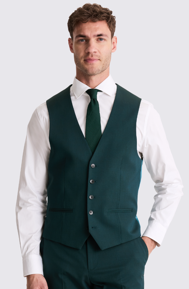 Regular Fit Green Waistcoat