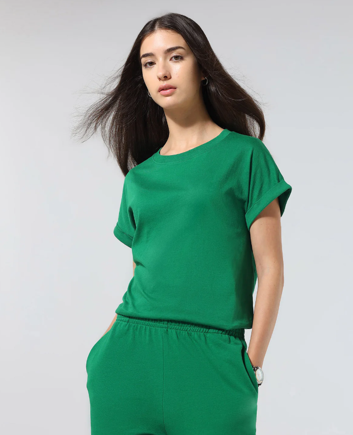 Regular Fit Solid Green Lounge T-Shirt