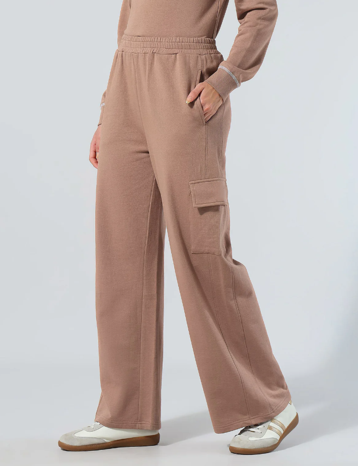 Solid Cargo Fit Trousers