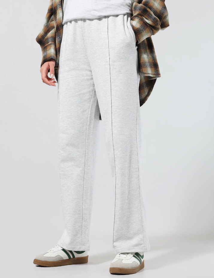Straight Fit White Lounge Trousers